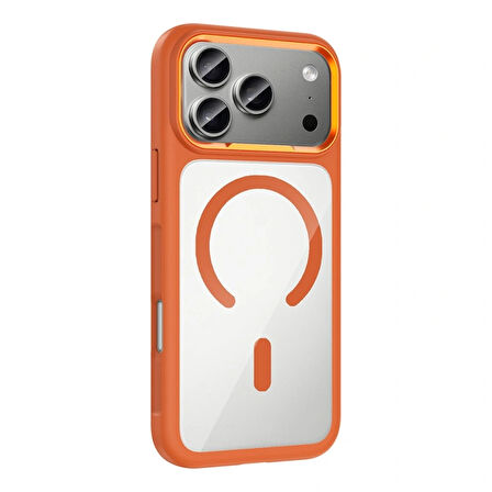 Apple Uyumlu iPhone 17 Pro Kılıf M-Safe Şarj Özellikli Metal Kamera Çerçeveli Redclick Tiko Kapak