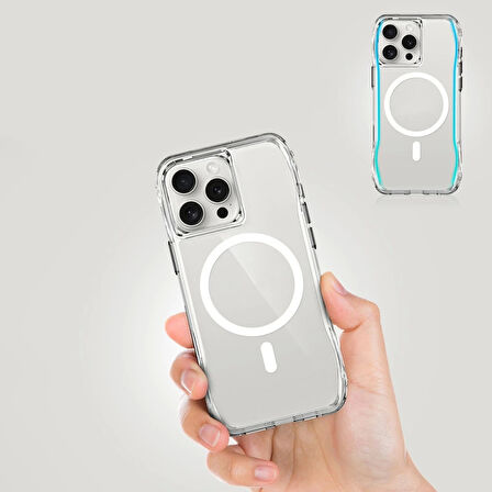 Apple iPhone 16 Pro Max Kılıf Magsafe Şarj Özellikli Airbagli Şeffaf Redclick İncek Kapak