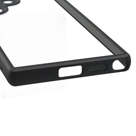 Galaxy S24 Ultra Kılıf Kamera Korumalı Şeffaf Arka Yüzey Redclick New Roll Kapak