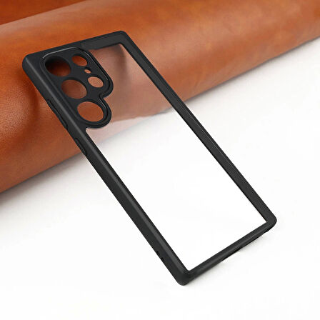 Galaxy S24 Ultra Kılıf Kamera Korumalı Şeffaf Arka Yüzey Redclick New Roll Kapak