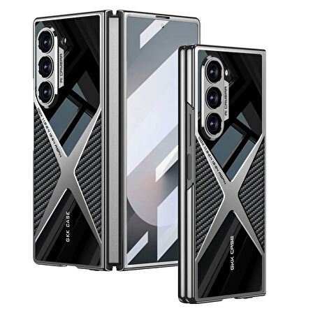 Galaxy Z Fold 6 Kılıf Ultra İnce Kamera Korumalı PC + Karbon Arka Yüzey Redclick X-Pro Kapak