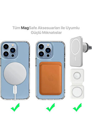 Apple iPhone 16 Pro Max Kılıf Redclick Magsafe Şarj Özellikli Şeffaf Tek Sararmayan Porto Kapak