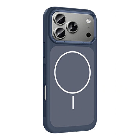 Apple iPhone 17 Pro Kılıf M-Safe Şarj Özellikli Metal Kamera Çerçeveli Redclick Sanremo Silikon Kapak