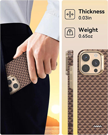 Apple iPhone 16 Pro Max Kılıf M-safe Şarj Özellikli Raptic Aramid Skin Origin Serisi Kapak