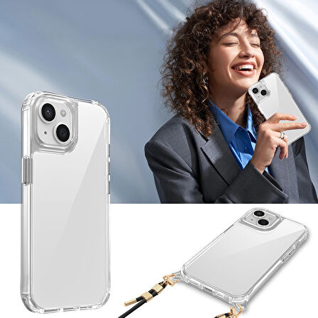 Apple iPhone 13 Kılıf Airbagli Takılabilir Askı Aparatlı Redclick Snap Silikon Kapak