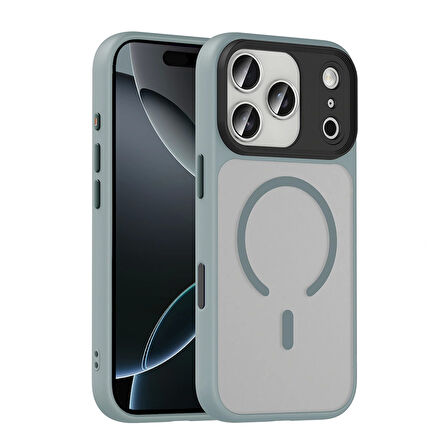 Apple Uyumlu iPhone 17 Pro Max Kılıf Mat Arka Yüzey Wireless Şarj Özellikli Redclick Flet M-safe Kapak
