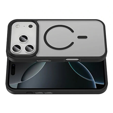 iPhone 17 Pro Max Kılıf M-safe Şarj Özellikli Mat Parmak İzi Bırakmayan Redclick Sio Kapak