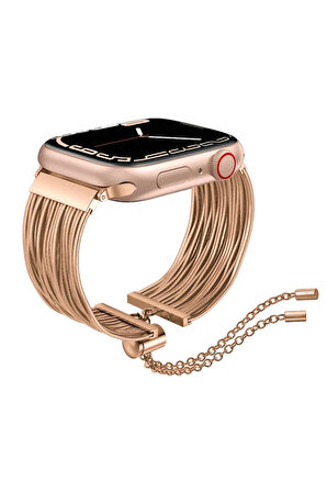 Apple Watch 10 46mm Redclick KRD-137 Metal Hasır Bilezik Kadın Kordon