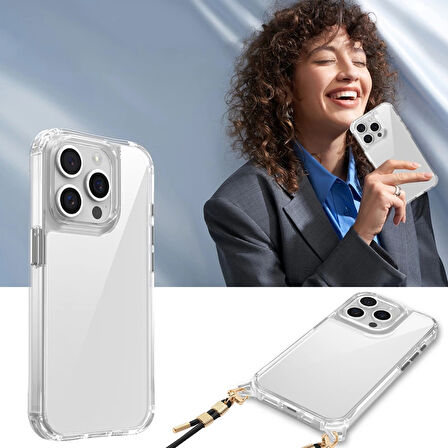 Apple iPhone 15 Pro Kılıf Airbagli Takılabilir Askı Aparatlı Redclick Snap Silikon Kapak