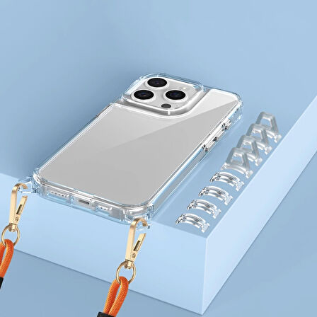 Apple iPhone 15 Pro Kılıf Airbagli Takılabilir Askı Aparatlı Redclick Snap Silikon Kapak