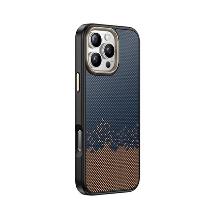 Apple iPhone 16 Pro Kılıf M-safe Şarj Özellikli Karbon Fiber Görünümlü Redclick Antina Kapak