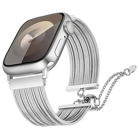 Apple Watch 10 42mm Redclick KRD-137 Metal Hasır Bilezik Kadın Kordon
