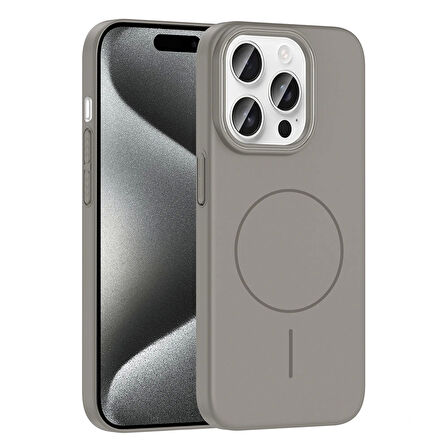 Apple iPhone 15 Pro Kılıf Magsafe Şarj Özellikli Redclick Ruby Silikon Kapak