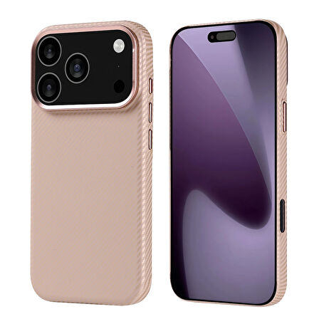 Apple iPhone 17 Pro Kılıf M-safe Şarj Özellikli Karbon Fiber Görünümlü Redclick Nekst Kapak