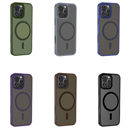 Apple iPhone 16 Pro Kılıf Magsafe Şarj Özellikli Mat Arka Yüzey Redclick Sio Kapak