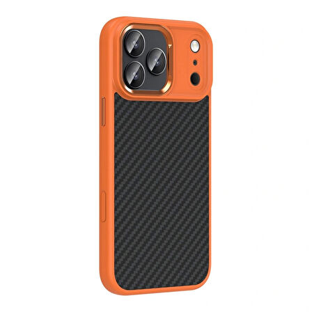 Apple Uyumlu iPhone 17 Pro Max Kılıf M-Safe Şarj Özellikli Karbon Fiber Görünümlü Redclick Truva Silikon Kapak