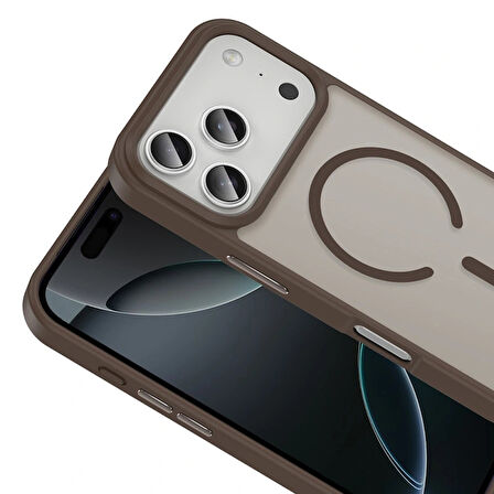 Apple iPhone 17 Pro Kılıf M-safe Şarj Özellikli Mat Arka Yüzey Redclick Sio Kapak