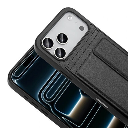 Apple Uyumlu iPhone 17 Pro Max Kılıf PU Deri Kartlıklı Redclick Sevilla Kapak