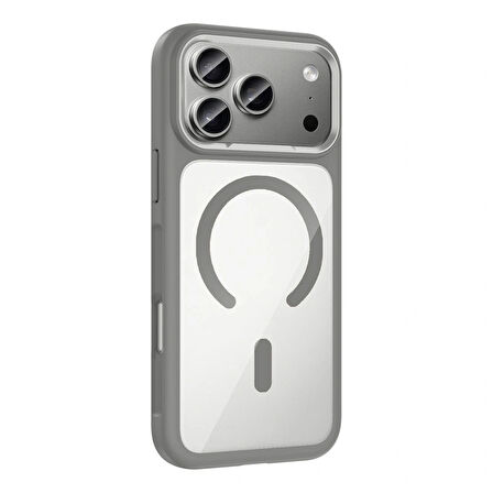 Apple Uyumlu iPhone 17 Pro Kılıf M-Safe Şarj Özellikli Metal Kamera Çerçeveli Redclick Tiko Kapak
