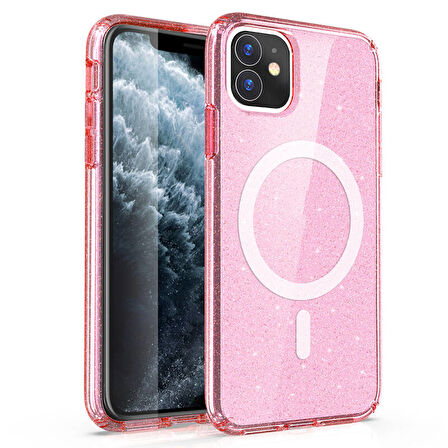 iPhone 11 Kılıf Işıltılı ve Magsafe Özellikli Allstar Premium Kapak
