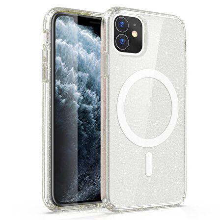 iPhone 11 Kılıf Işıltılı ve Magsafe Özellikli Allstar Premium Kapak