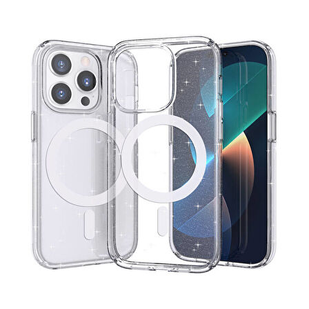 iPhone 14 Pro Max Kılıf Işıltılı ve Magsafe Özellikli Allstar Premium Kapak