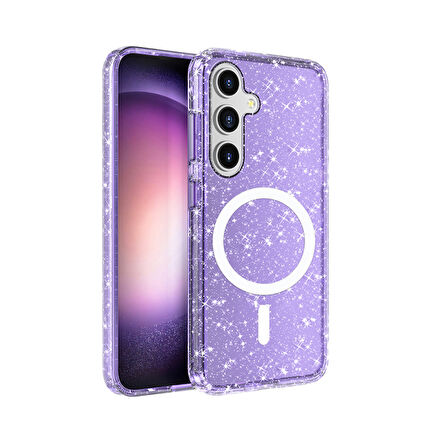 Galaxy S25 Kılıf Işıltılı ve Magsafe Özellikli Allstar Premium Kapak