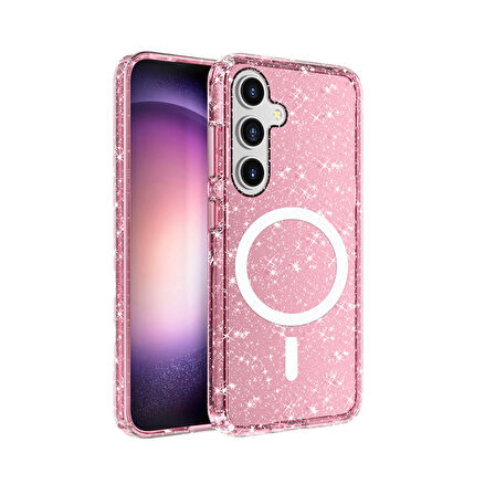 Galaxy S25 Kılıf Işıltılı ve Magsafe Özellikli Allstar Premium Kapak