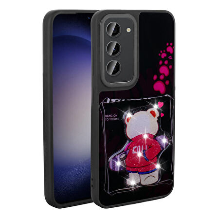 Galaxy S23 Kılıf Kabartma Parlak Figürlü Şık Amas Premium Silikon Kapak