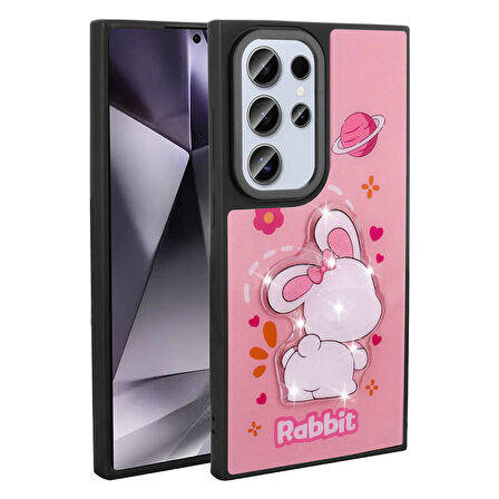 Galaxy S24 Ultra Kılıf Kabartma Parlak Figürlü Şık Amas Premium Silikon Kapak
