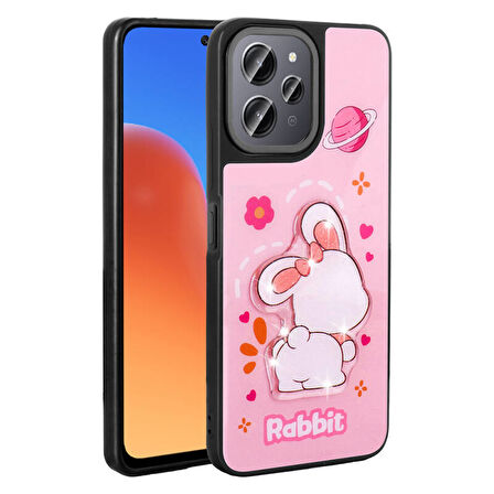 Redmi 12 4G Kılıf Kabartma Parlak Figürlü Şık Amas Premium Silikon Kapak