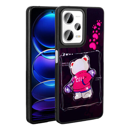 Redmi Note 12 Pro 5G Kılıf Kabartma Parlak Figürlü Şık Amas Premium Silikon Kapak