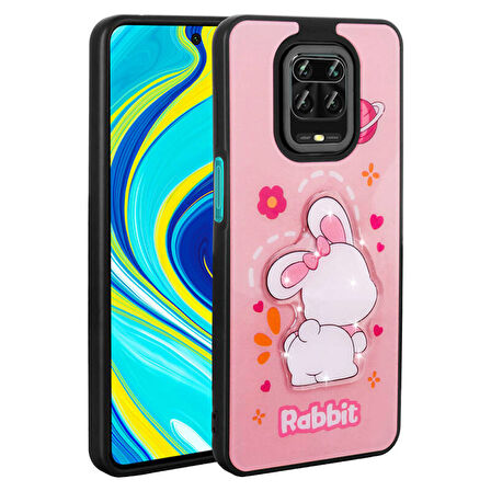 Redmi Note 9 Pro Kılıf Kabartma Parlak Figürlü Şık Amas Premium Silikon Kapak