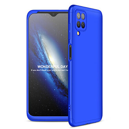 Galaxy A12 Kılıf 3 Parçalı Tam Koruma Şık Astrea Premium Sert Kapak
