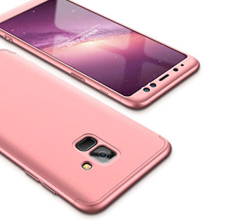 Galaxy A8 Plus 2018 Kılıf 3 Parçalı Tam Koruma Şık Astrea Premium Sert Kapak