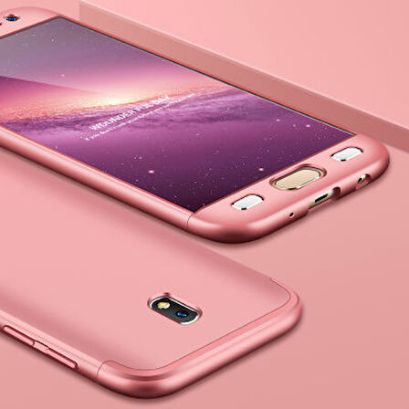 Galaxy J7 Pro Kılıf 3 Parçalı Tam Koruma Şık Astrea Premium Sert Kapak