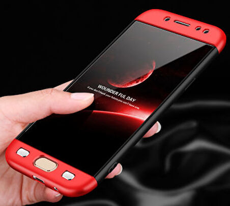 Galaxy J7 Pro Kılıf 3 Parçalı Tam Koruma Şık Astrea Premium Sert Kapak