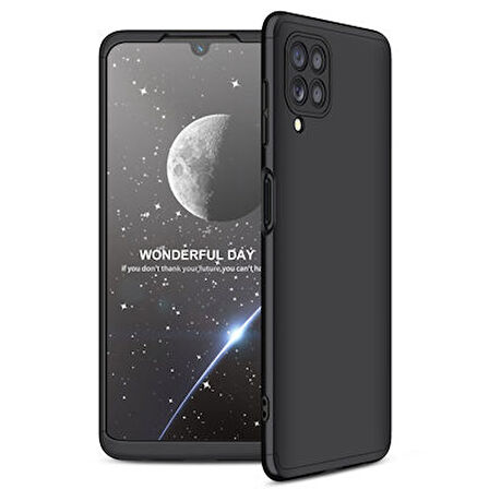 Galaxy M22 Kılıf 3 Parçalı Tam Koruma Şık Astrea Premium Sert Kapak