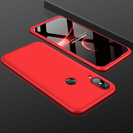 Huawei Y7 Prime 2019 Kılıf 3 Parçalı Tam Koruma Şık Astrea Premium Sert Kapak
