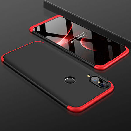 Huawei Y7 Prime 2019 Kılıf 3 Parçalı Tam Koruma Şık Astrea Premium Sert Kapak