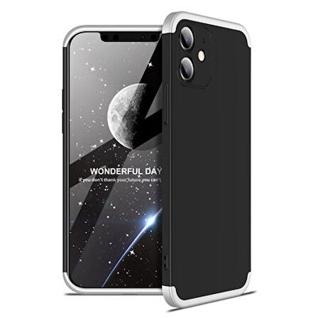 iPhone 12 Kılıf 3 Parçalı Tam Koruma Şık Astrea Premium Sert Kapak