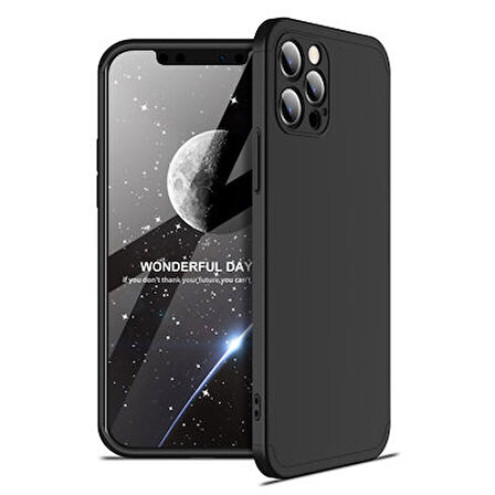 iPhone 12 Pro Max Kılıf 3 Parçalı Tam Koruma Şık Astrea Premium Sert Kapak