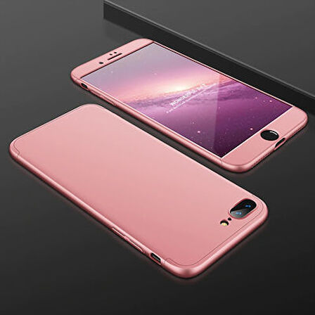 iPhone 8 Plus Kılıf 3 Parçalı Tam Koruma Şık Astrea Premium Sert Kapak