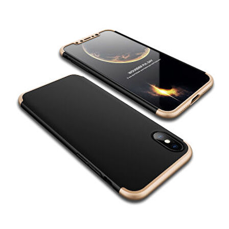iPhone X Kılıf 3 Parçalı Tam Koruma Şık Astrea Premium Sert Kapak