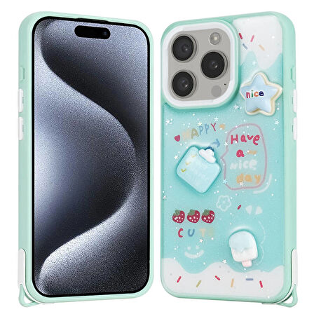 iPhone 15 Pro Figürlü ve Desenli Şık Cevze Premium Kılıf