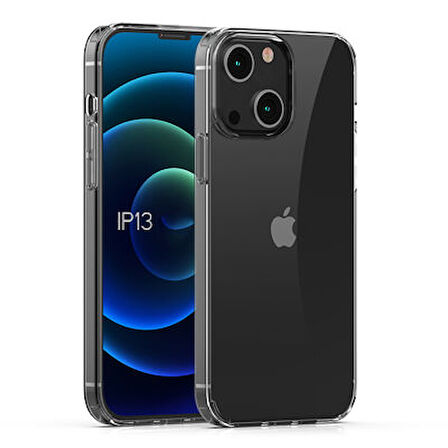 iPhone 13 Tam Koruma Sağlayan Sert ve Şeffaf Coss Premium Silikon Kılıf