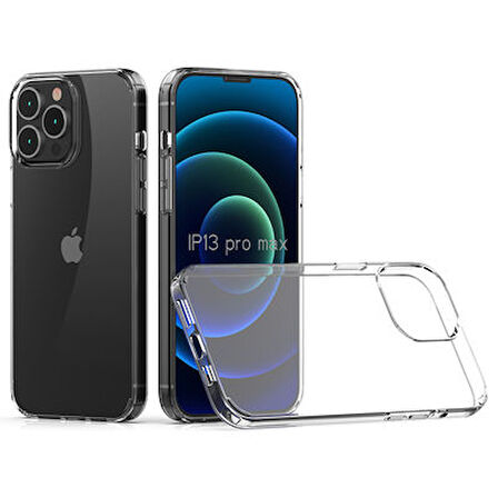iPhone 13 Pro Tam Koruma Sağlayan Sert ve Şeffaf Coss Premium Silikon Kılıf
