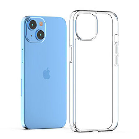 iPhone 14 Tam Koruma Sağlayan Sert ve Şeffaf Coss Premium Silikon Kılıf
