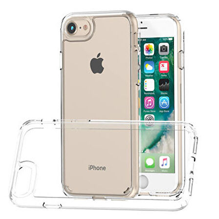 iPhone 8 Tam Koruma Sağlayan Sert ve Şeffaf Coss Premium Silikon Kılıf