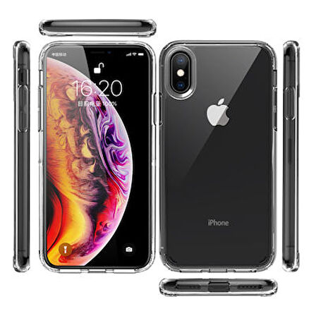iPhone X Tam Koruma Sağlayan Sert ve Şeffaf Coss Premium Silikon Kılıf